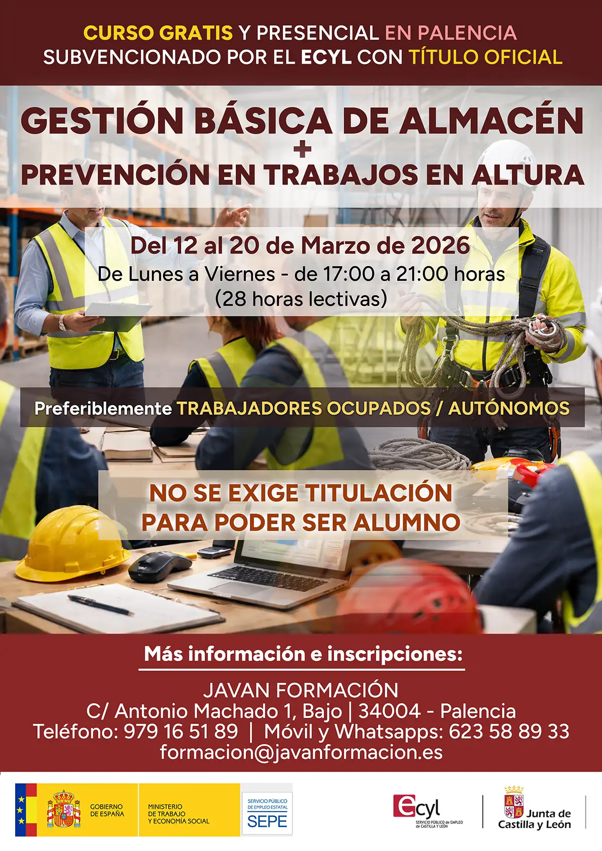 Gestión básica de almacén + Prevención en trabajos en altura