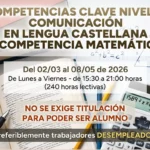 Curso grartis en Palencia de COMPETENCIAS CLAVE NIVEL 2: COMUNICACIÓN EN LENGUA CASTELLANA Y COMPETENCIA MATEMÁTICA