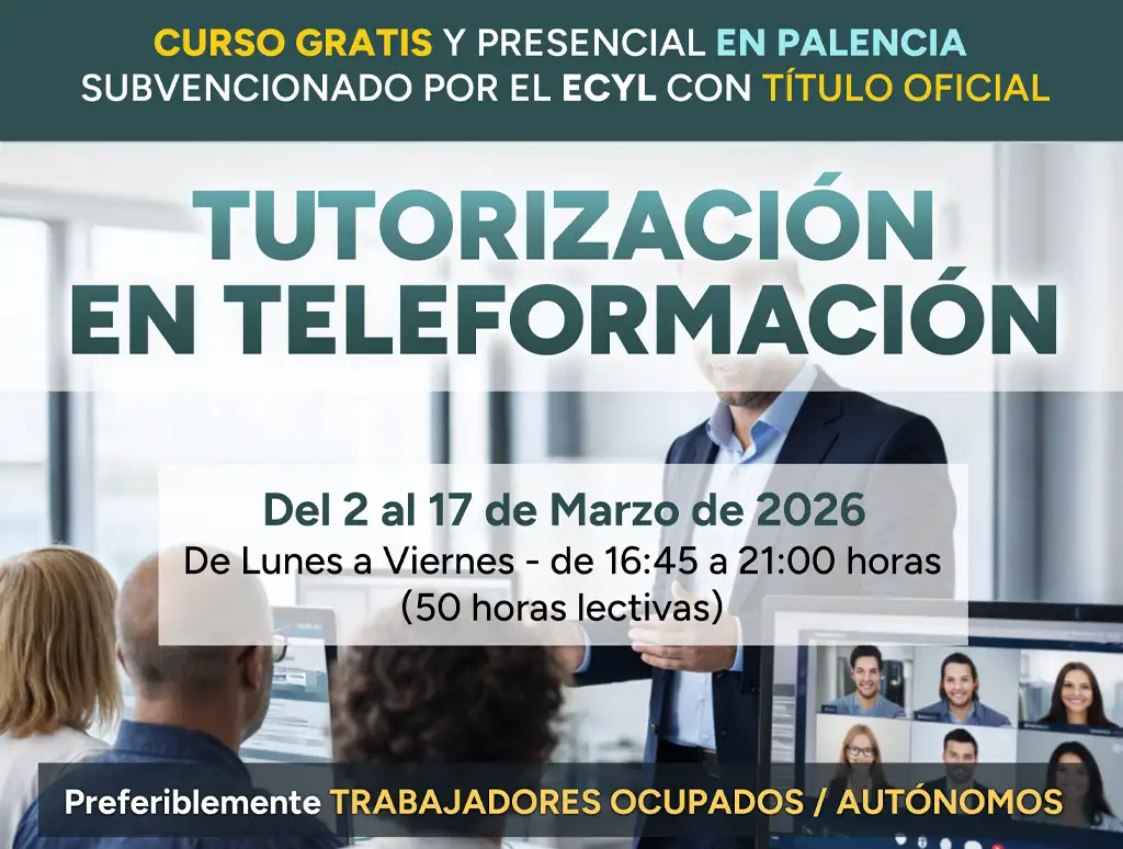 Curso gratis en Palencia de TUTORIZACIÓN EN TELEFORMACIÓN