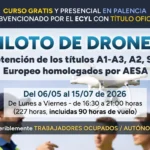 Curso gratis en Palencia de Piloto de drones