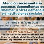 Curso gratis de Atención sociosanitaria a personas dependientes con Alzheimer u otras demencias en instituciones sociales en Palencia