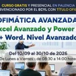 Curso gratis en Palencia de Ofimática avanzada: Excel Avanzado y Power Bi + Word Nivel Avanzado